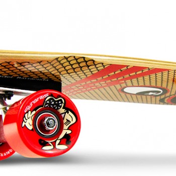 SmoothStar Surfing Skateboard - 30" Barracuda natural wood grain