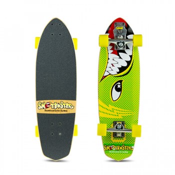 SmoothStar Surfing Skateboard - 30" Barracuda Yellow and Green